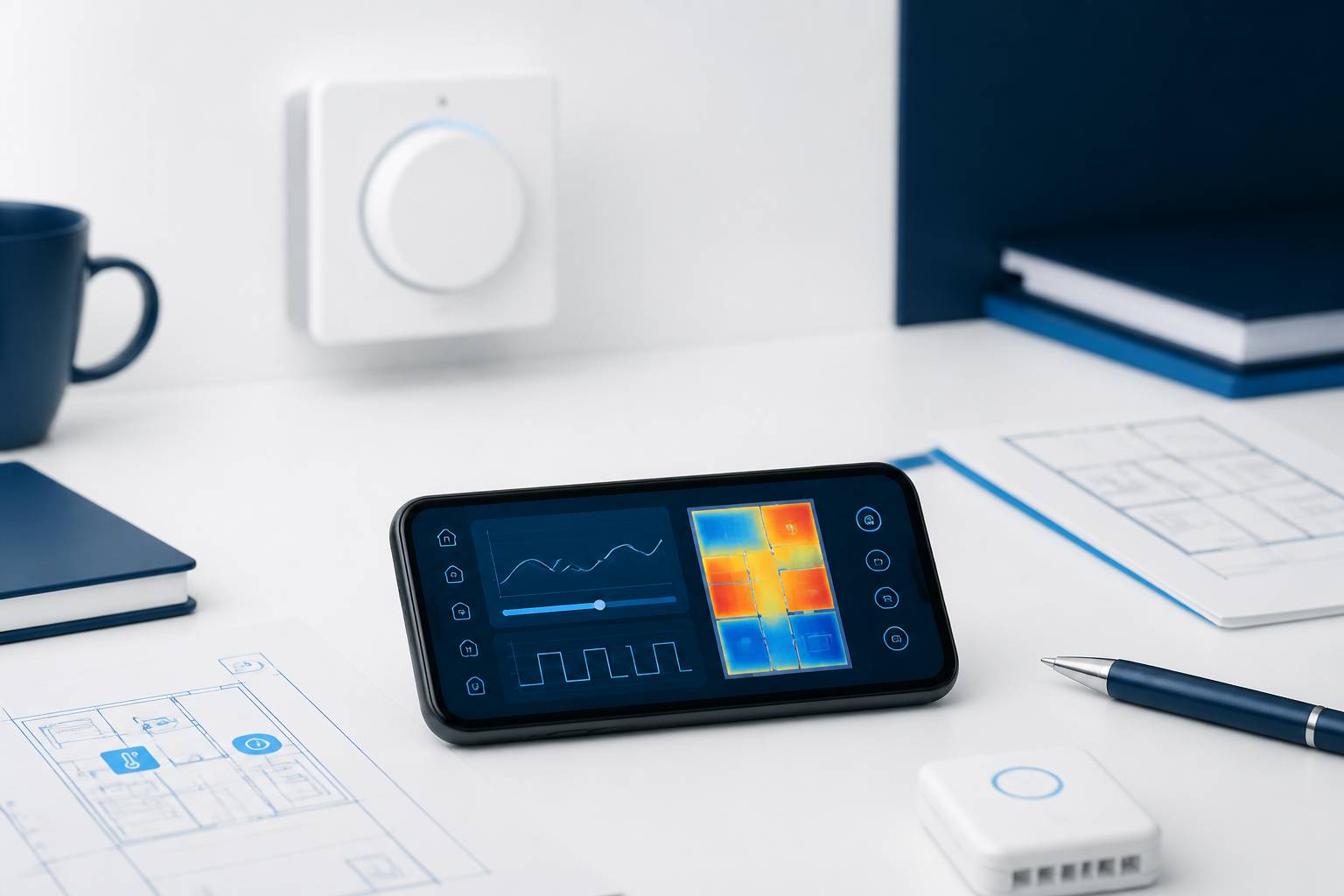 Smartphone avec interface de programmation de chauffage