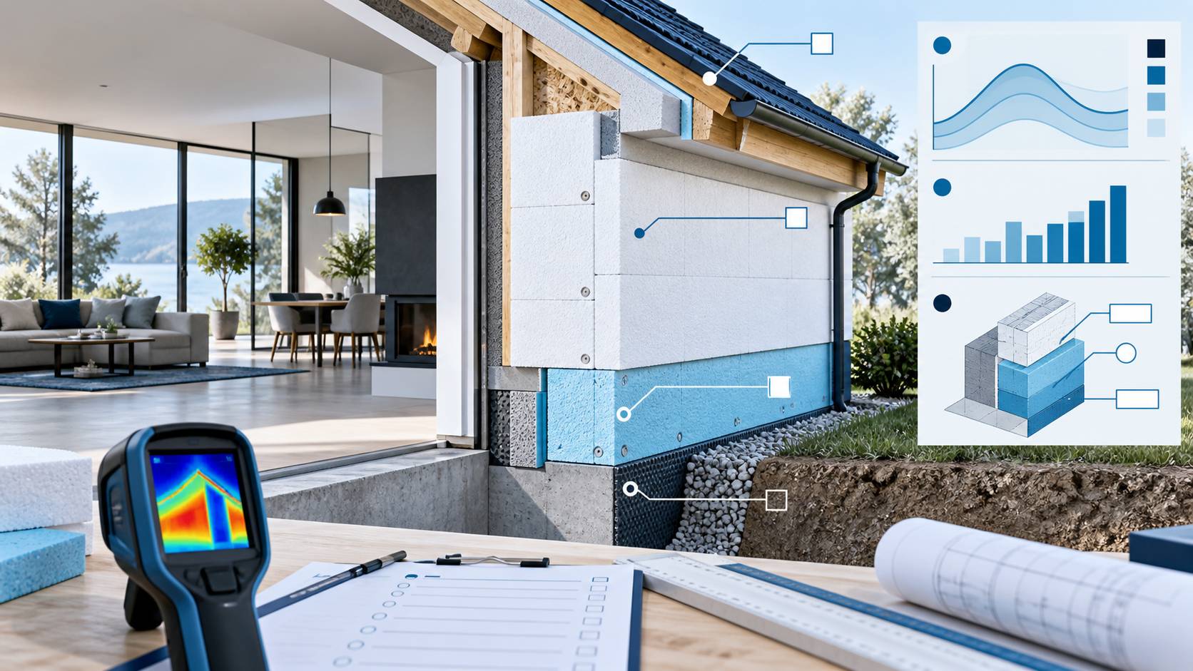 Illustration éditoriale du sujet : Tout savoir sur le polystyrène : usages et avantages pour la construction